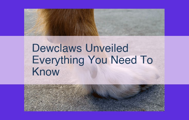 Unveiling Dewclaws: Anatomy, Functions, and Health Considerations in Pets