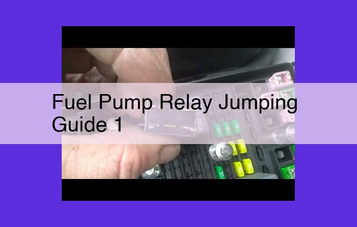 Master Fuel Pump Relay Troubleshooting: Diagnostics, Jump-Starting, and Electrical Fault Resolution