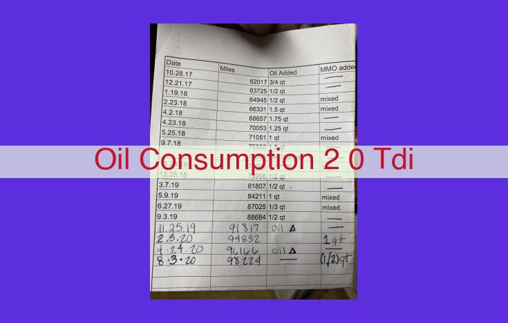 Optimize Oil Consumption for 2.0 TDI Engines: Improve Fuel Efficiency and Performance