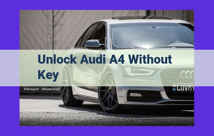 Unlock Your Audi A4 without a Key: Quick and Effective Solutions for Locked-Out Drivers
