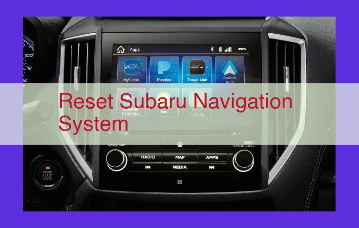 Subaru Navigation System Reset Options: A Comprehensive Guide to Troubleshooting Anomalies